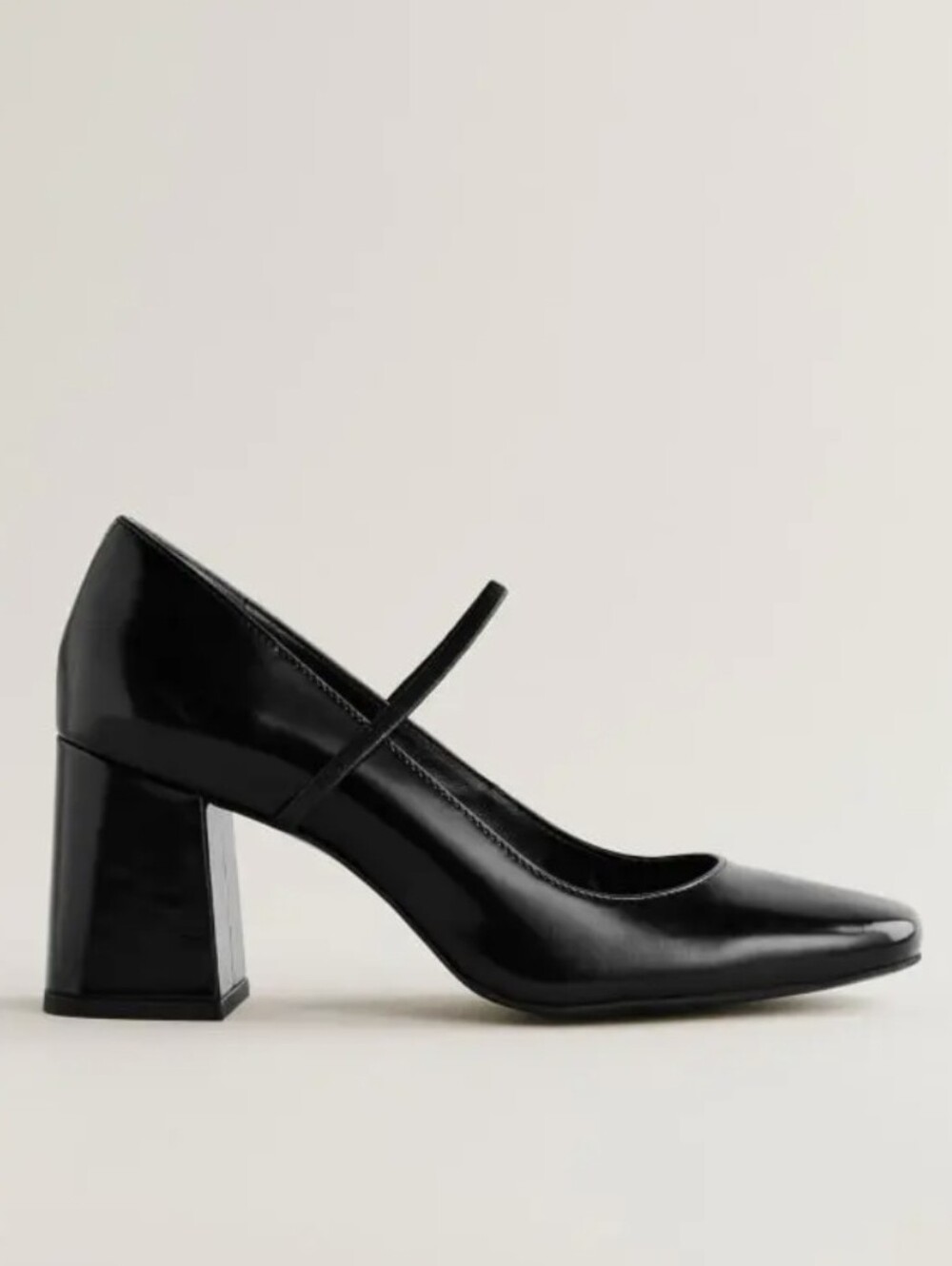 Reformation Natalie Mary Jane Black Leather Pumps Heels Size 9